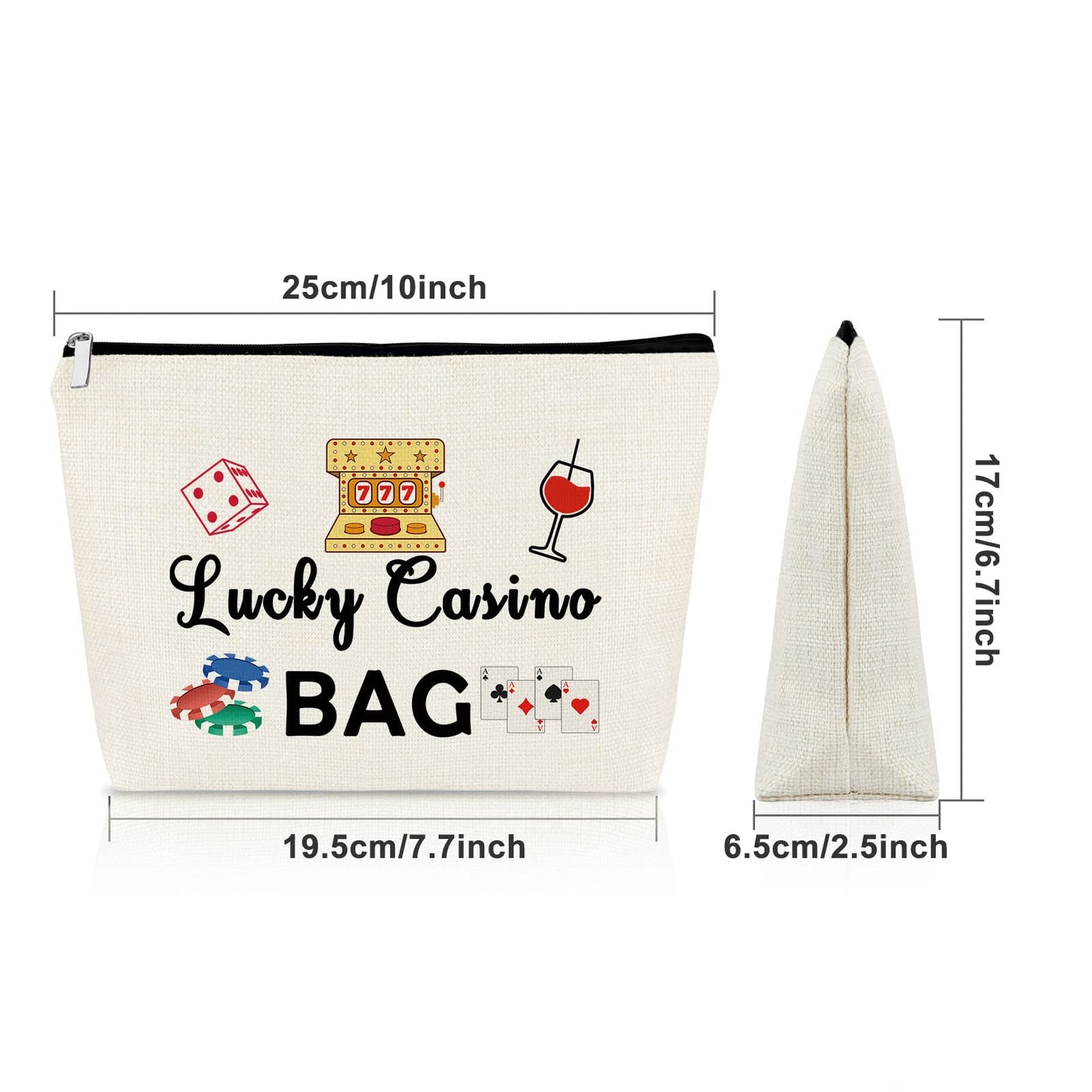 Sazuwu Lucky Casino Gifts Makeup Bag for Women Gambling Themed Gifts for Grandma Mom Birthday Mothers Day Retirement for Casino Lovers