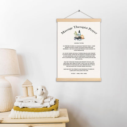 pouep Massage Therapistr Prayer Wooden Poster Hanger Frame 12.5x17 Inch,Appreciation Gift For Massage Therapistrs,Massage Therapistr Gifts,Massage Therapistr Gifts For Woman