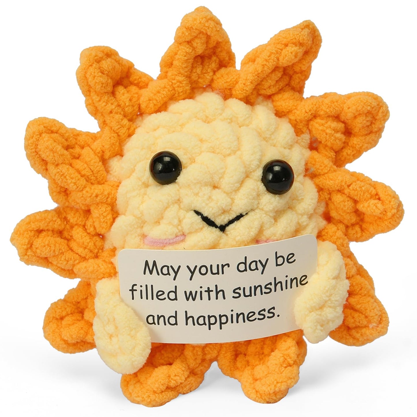 Beeboy Emotional Support Crochet Sunshine - Positive Support Plush Gift Ideas for Women, Crochet Ornament Stuff Advent Calendar, Positive Affirmations Amigurumi Dolls