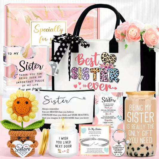 Sisters Gifts from Sister Birthday Gifts for Sisters Adult Funny Gift Ideas for Best Sister Ever Meaningful Gift for Siblings Cool Little Sis Present Set for Women Older Younger Sis Who Has Everything