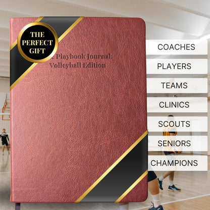The Playbook Journal – Volleyball Notebook Coaching Book and Rotation Tracker, Volleyball Coaching Supplies and Essentials for Men & Women & Players, Coach Gifts