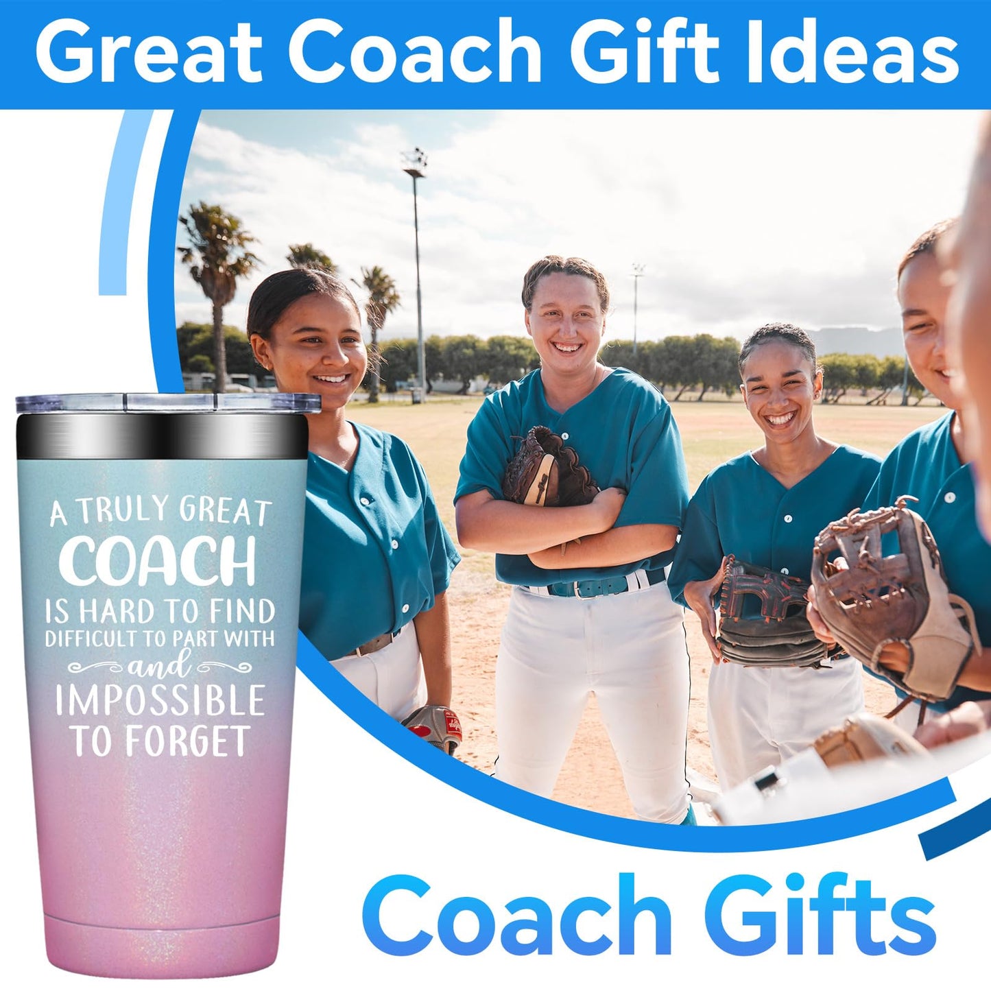 Coach Gifts for Men - Baseball, Soccer Coach Gift - Christmas Cheer Coaches Gifts - Football, Basketball, Swim Coaches Appreciation Gift - Tumbler 20oz