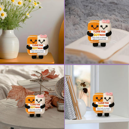 Mini Funny Handmade Crochet Sushi, Positive Emotional Support Sushi Gifts for Women Men Coworker