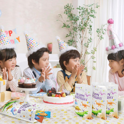 Kopokita 30PCS Watercolor Dinosaur Birthday Goodie Bags Party Favor Bags Goody Bags Treat Bags for Kids Boys Birthday