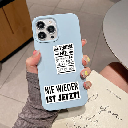 German Motivational Aesthetic Stickers for Teens Adults, 50PCS German Inspirational Quote Waterproof Stickers for Water Bottles Laptop Journal Scrapbook, Teacher Positive Decals for Students