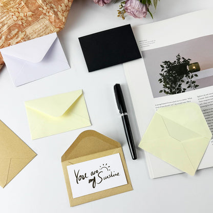 100 pack Gift Card Envelopes 4 x 2.75" Mini envelope 120GSM White business card envelope small card envelope for gift card