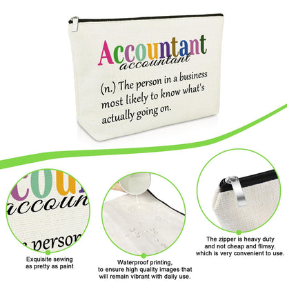 Accountant Definition Makeup Bag Accountant Gifts for Women Funny Office Gifts for Accounting Coworker Manager Thank You Cosmetic Bag for Colleague CPA Friend Christmas Birthday Present Travel Pouch