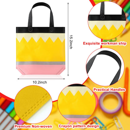 Hosuly 24 Pcs Pre-K Graduation Gifts School Tote Bags End of Year Gift Bags Bulk Goodies Decor for Teacher Appreciation Preschool Kindergarten Graduation Back to School Party Supplies