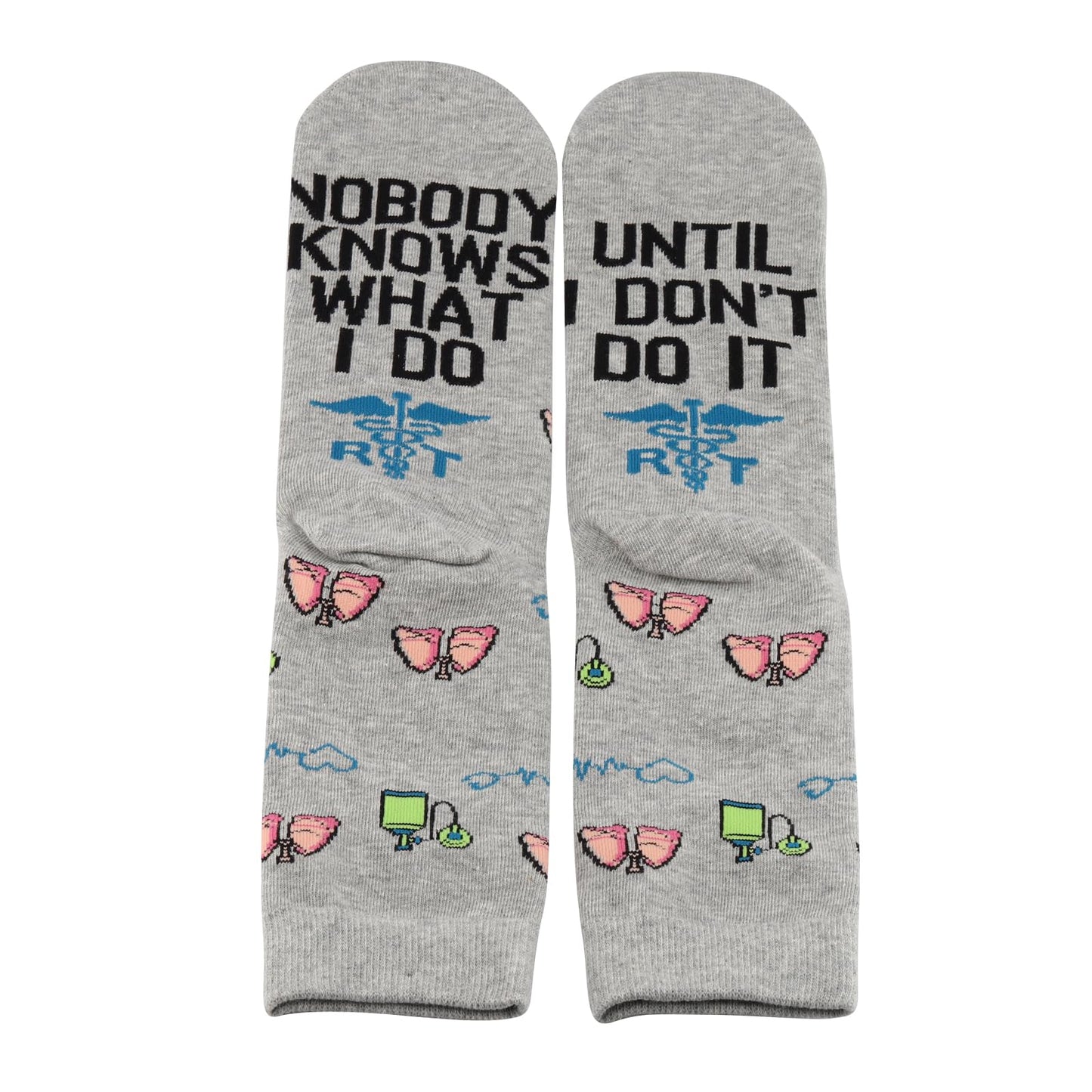 PXTIDY 1 Pair Lung Therapist Socks - Respiratory Therapy Socks for Pulmonology, RT Graduation or Nurse Gift