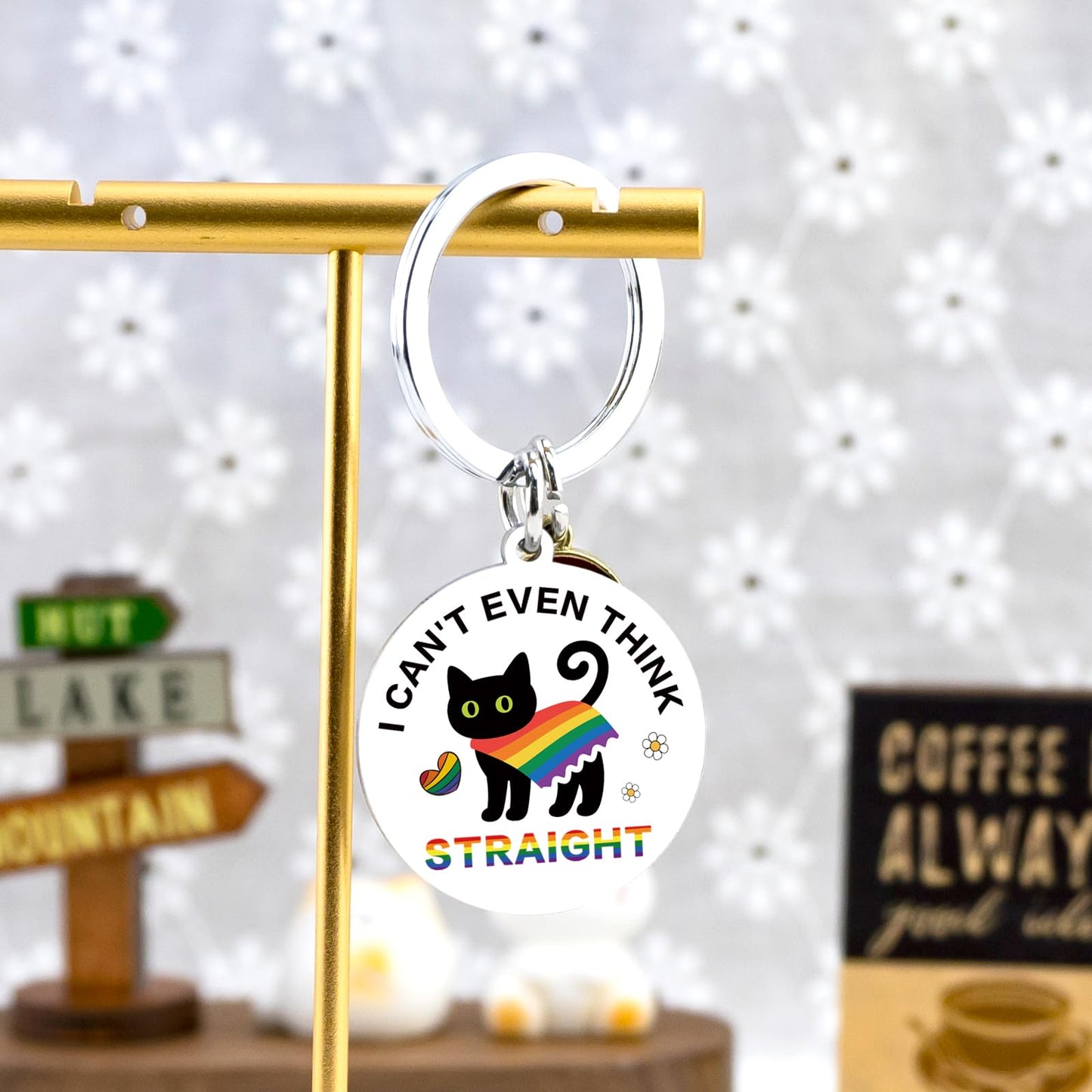 Lesbian Gifts Lesbian Stuff Lgbtq Gifts Gay Keychain Funny Black Cat Keychain Gay Accessories for Men Women Couples Anniversary Valentines Day Pride Keychains