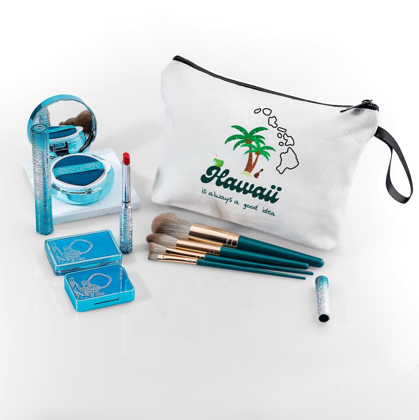 Hawaii Makeup Bag - Summer & Beach Gifts for Women, Travel & Birthday Gifts for Friends, Family