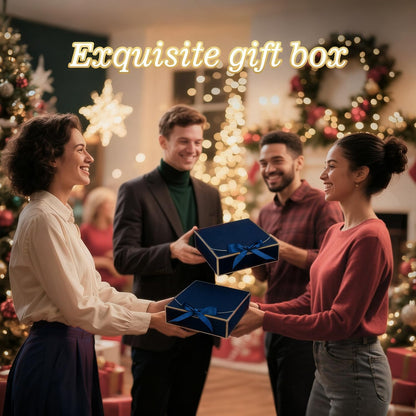 10Pack Small Gift Boxes, 6.5''x6.5''x2'' Blue Gift Boxes with Ribbon, Small Boxes for Gifts Birthday Wedding Party Valentine's Day Mother's Day