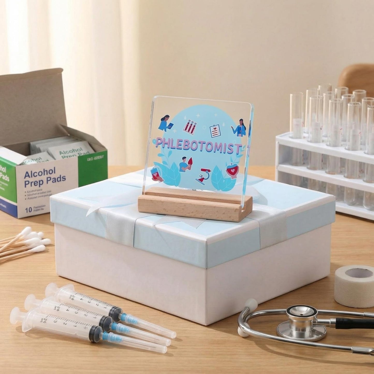 Vicenpal Phlebotomy Gift Cna Week Gift Clear Acrylic Plaque Nursing School Graduation Gifts Desk Decorative Sign for Nurse Friend Coworker Staff Medical Assistant Essentials Accessories