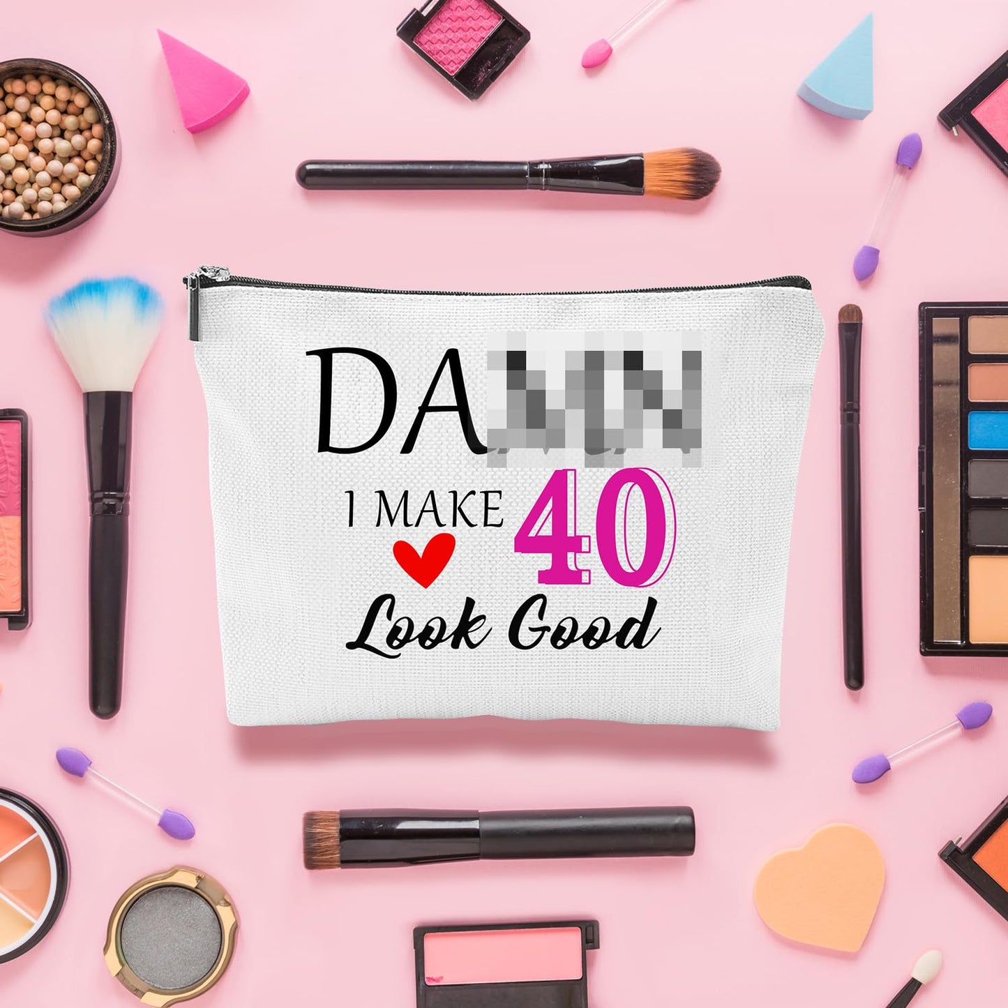 Pradnel 40th Birthday Gifts Women Funny 40 Year Old Birthday Gifts for Women 40 and Fabulous Decorations 40th Bday Gift Ideas for Woman 40s Her Best Friend - Coffee Mug Card Makeup Bag Toilet Paper