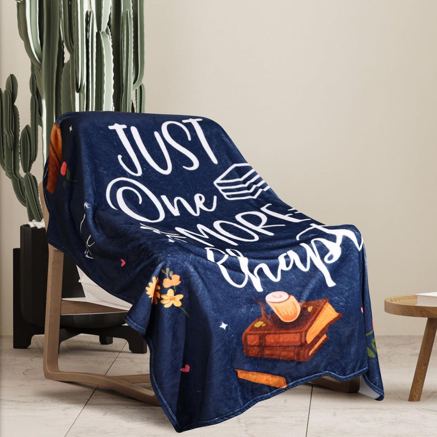 Book Lovers Gifts, Graduation Gift for Him Her Book Lover Throw Blanket, Birthday Gifts for Women, Librarian Birthday Gift for Friends 60" x50 (Navy Blue)