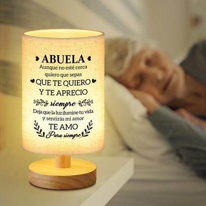 Birthday Gifts for Grandma in Spanish, Regalos para Abuela Fabric Bedside Table Lamp Presents, Christmas Mothers Day Valentines Day Gifts for Grandma Grandmother from Grandkids