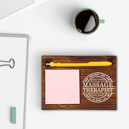 Thank You Gifts for Massage Therapist Women, Spa Staff Gifts Idea, National Massage Therapy Week Healthcare Therapist Gift, Self-Stick Note Pad Holder for Desk Organization VN429