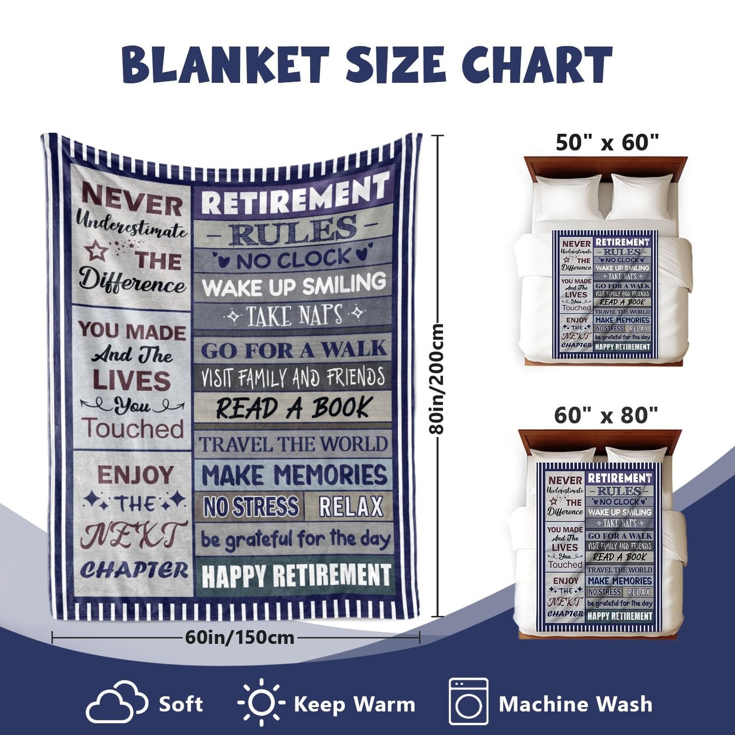 Retirement Gifts for Men 2026 - Retirement Blanket for Men - Funny Retirement Gifts for Man - Happy Retirement Gift for Coworker Friends Retirees - Retirement Decorations - Retired Blanket 50"x60"