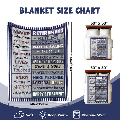 Retirement Gifts for Men 2026 - Retirement Blanket for Men - Funny Retirement Gifts for Man - Happy Retirement Gift for Coworker Friends Retirees - Retirement Decorations - Retired Blanket 50"x60"