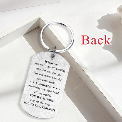 Alotozo Running Gifts - Running Keychain for Teens Boys Mens, Never Give Up Inspirational Key Chain Gift for Runners Athletes, Birthday, Graduation, Fathers Day