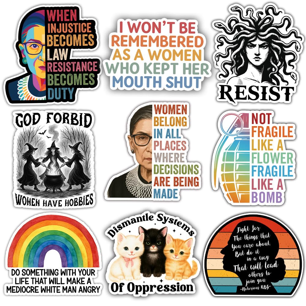 Strong Women Affimation Feminist Sticker, Women Quote Stickers, RBG Quote, Social Justice Feminist Gift, Decoration Phone Tumbler Water Bottle Car Truck Vehicle Vinyl Decal