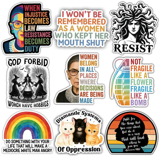 Strong Women Affimation Feminist Sticker, Women Quote Stickers, RBG Quote, Social Justice Feminist Gift, Decoration Phone Tumbler Water Bottle Car Truck Vehicle Vinyl Decal