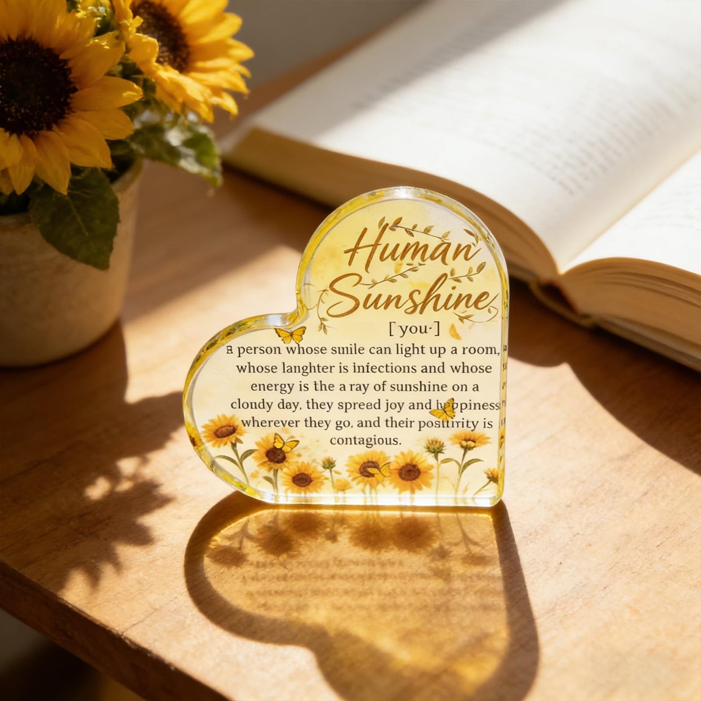 Inspirational Gifts For Women Social Worker Sentimental Gifts Thoughtful Gifts For Friends Female Teacher Thank You Gift Women Coworkers Doctor Nurse Human Sunshine Acrylic Stand