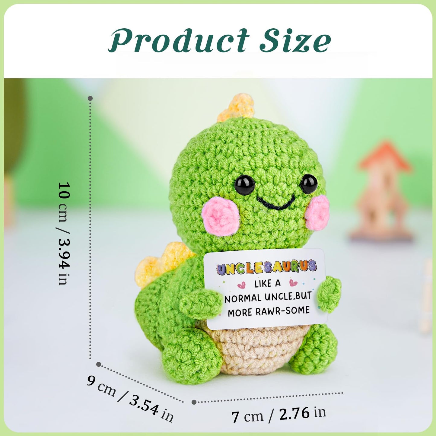 AceThrills Uncle Gifts for Uncle Birthday Gifts from Niece Nephew for Fathers Day Christmas - Handmade Crochet Funny Cute Dinosaur Unclesaurus