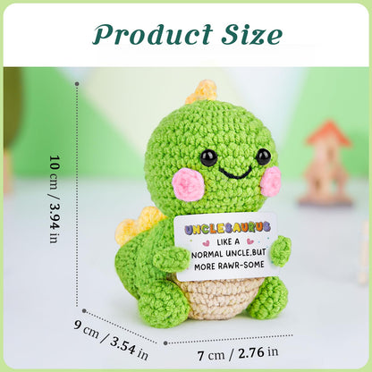 AceThrills Uncle Gifts for Uncle Birthday Gifts from Niece Nephew for Fathers Day Christmas - Handmade Crochet Funny Cute Dinosaur Unclesaurus