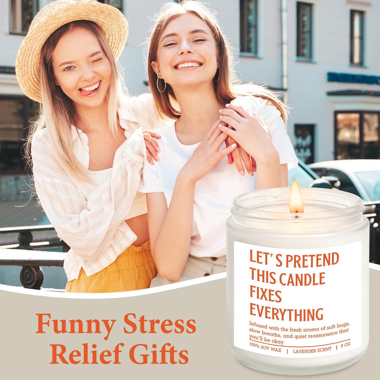 Miracu Scented Candles, Stress Relief Gifts for Women Men, Funny Relaxation, Emotional Support, Comfort, Destress, Anxiety, Relaxing Ideas, Birthday, Mothers Day, Self Care Gifts for Friend Coworker