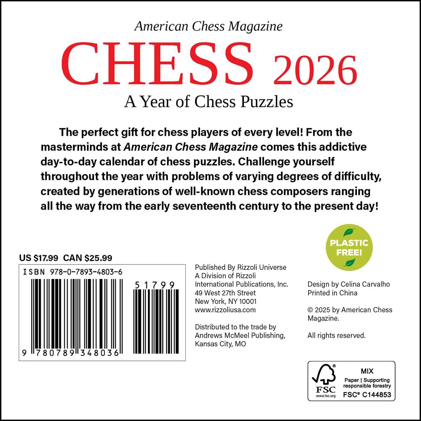 Chess 2026 Day-to-Day Calendar: A Year of Chess Puzzles