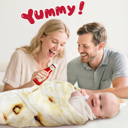 Jorbest Burrito Tortilla Swaddle Blanket Gifts for Baby Toddler Newborn, Tortilla Baby Blanket Funny Gifts for Baby Shower Boys Girls, Food Taco Blanket 285 GSM Flannel Blanket (Yellow, 36 inches)