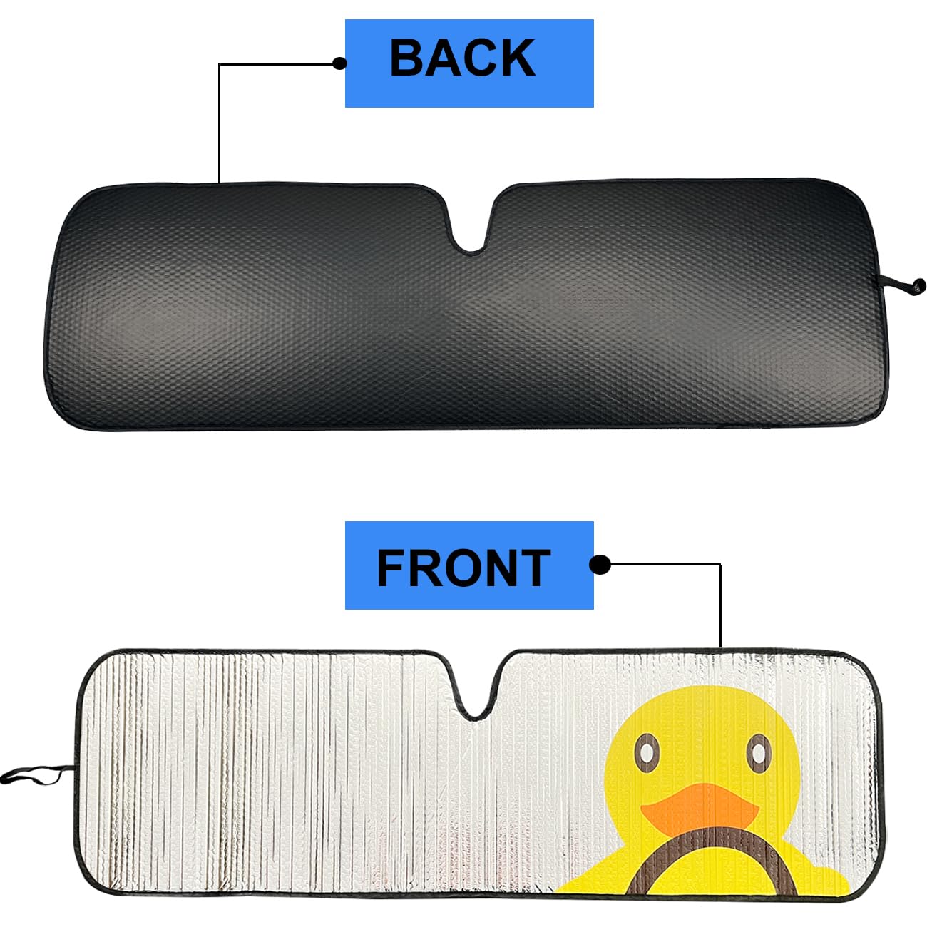 Windshield Sun Shade for Jeep Wrangler JK JKU JL JLU1997-2024,Window Sun Visor for UV Rays & Heat Protection,Duck Windshield Sunshade