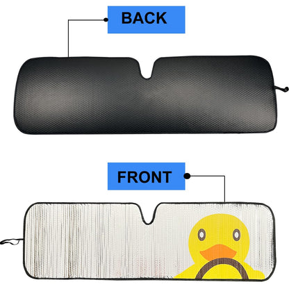 Windshield Sun Shade for Jeep Wrangler JK JKU JL JLU1997-2024,Window Sun Visor for UV Rays & Heat Protection,Duck Windshield Sunshade