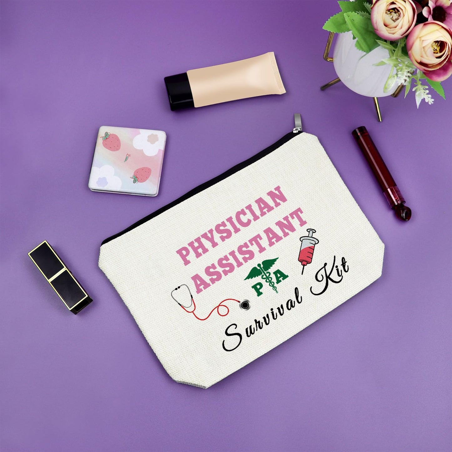 Sazuwu Physician Assistant Gift Makeup Bag Future PA Accessories for Women Graduation Appreciation Thank You Birthday Gifts Cosmetic Travel Pouch