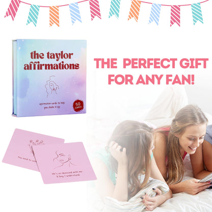 Taylor Gifts for Girls Birthday Gift | Affirmations - 50 PCS Taylor Cards | Taylor Themed Gifts, Taylor Gift Merch for Game Nights, Birthday Party Favors for Girls Women