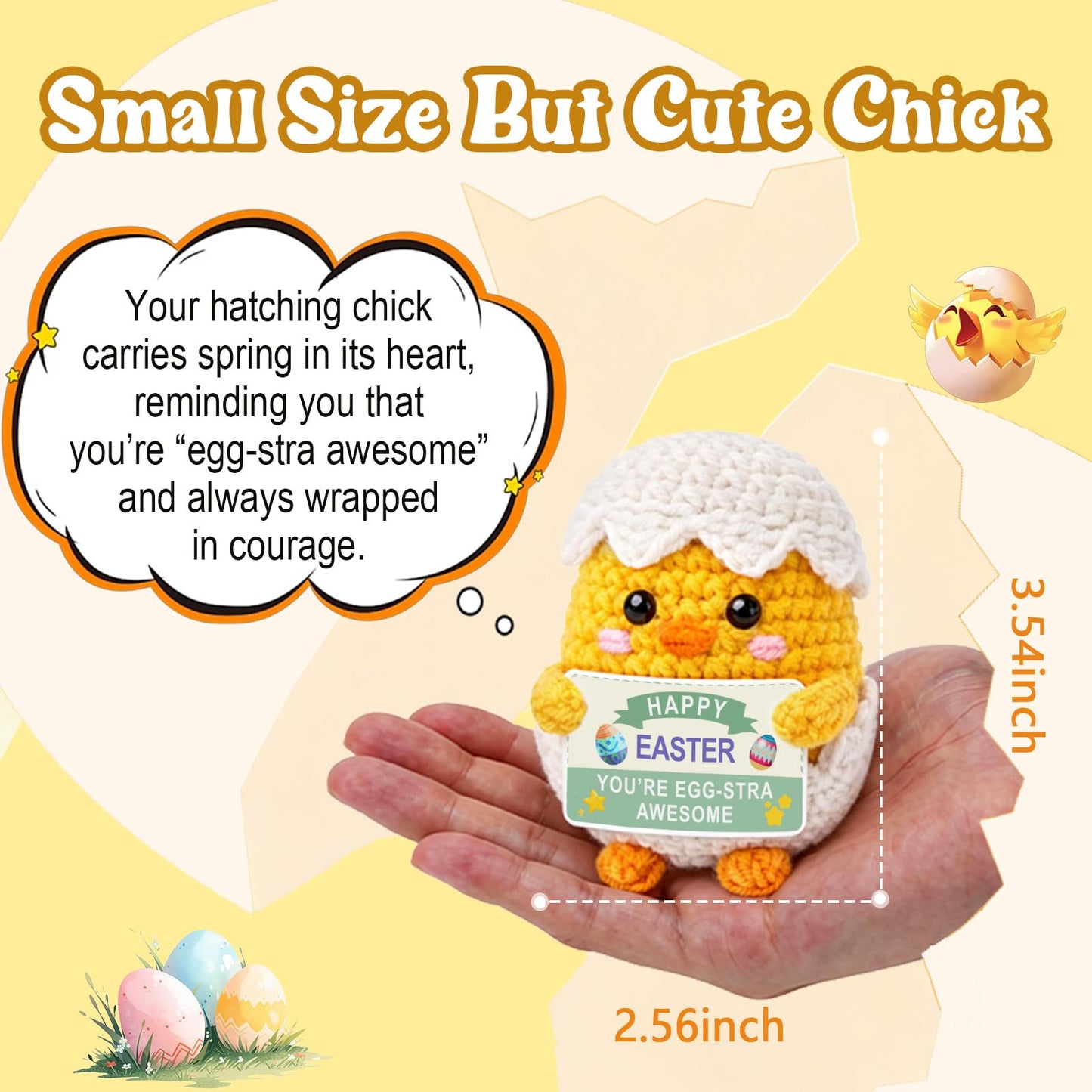 Easter Basket Stuffers for Teens Kids, Easter Gifts Crochet Spring Egg & Chick Plush, Jesus Christian Non Candy Egg Fillers Toy for Boys & Girls 8-12, 6-8, Tweens 10-12 Year Old