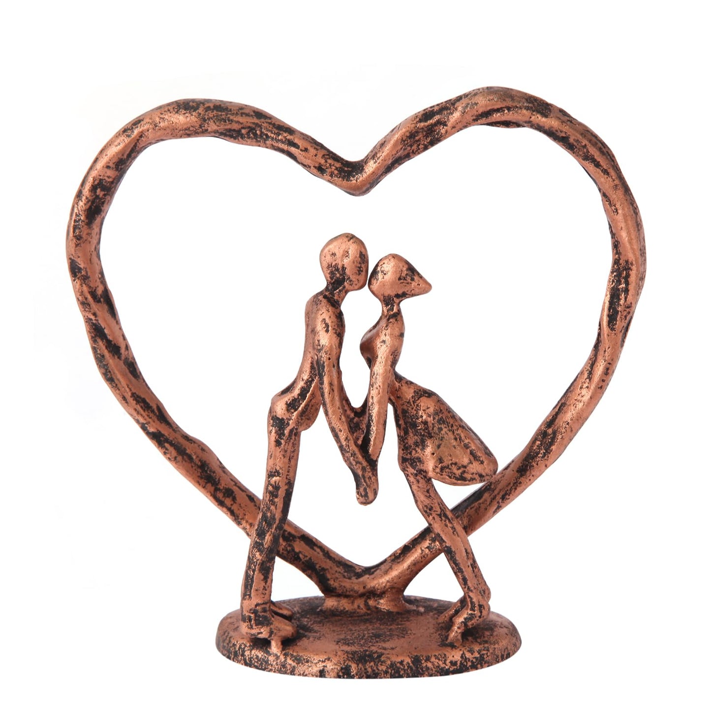 Anniversary Wedding Gift for Her Wife Husband Couple，Antique Bronze Metal Couple Figurine Heart Sculpture Love Statue,Romantic 1st to 60th Anniversary,Includes Gift Box and Gift Card,Valentines Gifts