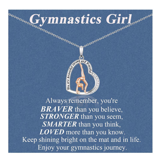 Gymnastics Gifts for Girls Gymnastics Necklace Sport Gifts Jewelry for Gymnast Women for Birthday, Graduation, Christmas