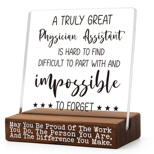 Physician Assistant Thank You Gift Desk Sign, Inspirational Gift for PA Week Retirement Promotion Birthday, Appreciation Office Decor for Women Men, Recognition Plaque from Patient Coworker TZ287