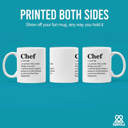 Panvola Chef Definition Mug Chef Gifts Cook Sous Chef Pasty Baker Baking Baking Gifts Culinary Student Teacher Head Chef Cooking Lovers Ceramic Mug 11 oz White