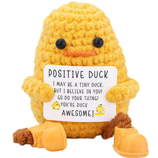 BILOLLY Birthday Gifts for Women Men Long Legged Cute Support Duck, Friend Colleague Teacher Graduation Gifts, Handmade Emotional Cheer Support Positive Funny Gift