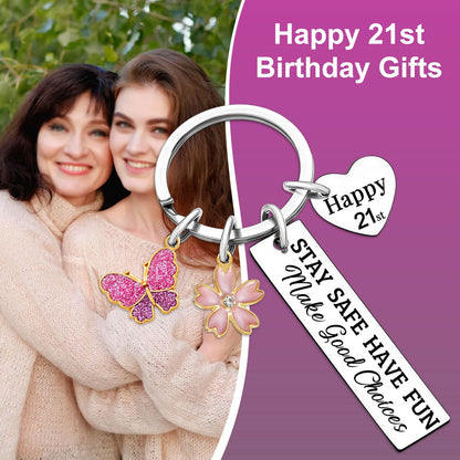 Sweet 16 Gifts for Girls Sweet Sixteen Keychain Happy 16th 18th 21st Birthday Gift for Sister Daughter Party Decorations