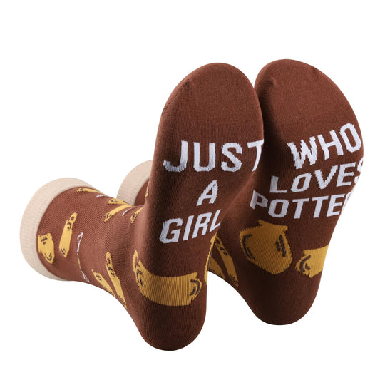 PXTIDY 1 Pair Funny Pottery Socks - Ceramic Artist Gift for Pottery Makers and Ceramics Lovers