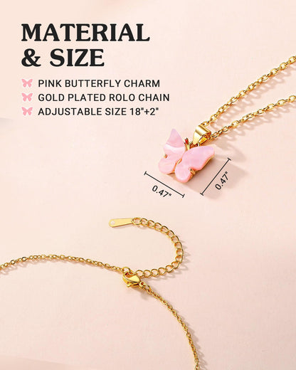 Beautiful Butterfly Necklace – Jewelry for Granddaughter, Daughter, Niece from Mom or Grandma for Birthday, Christmas, Valentines and Graduation