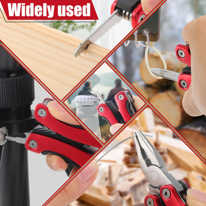 30 Pack Mini Multitool Keychain Bulk for Men, Father Day Church Gifts 10-in-1 Stainless Steel Folding Pliers Pen with Tape Measure Keychain Multitool Tools Bulk for Father's Day Party Favor