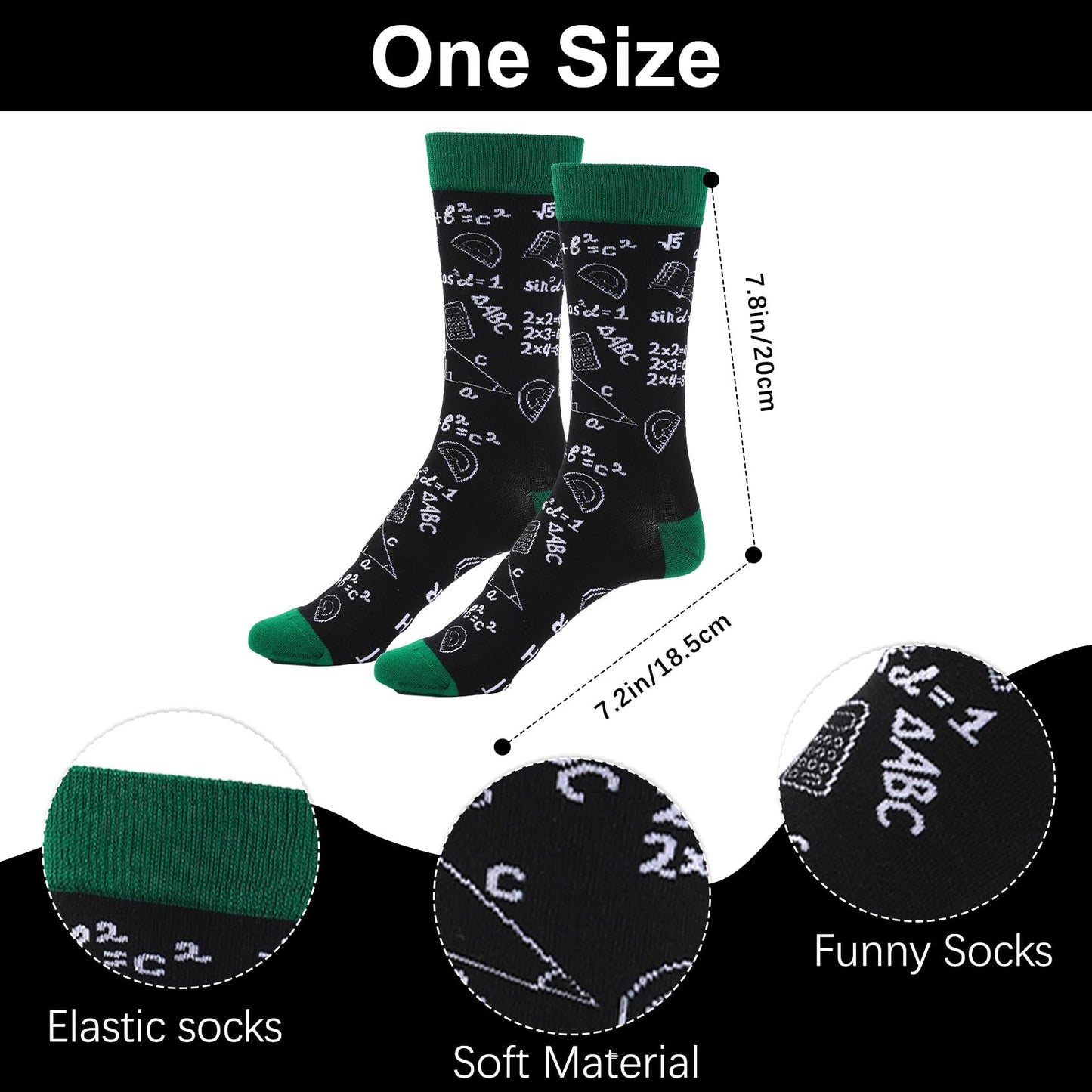 Math Teacher Gifts for Women Men, Math Teacher Appreciation Gifts Socks, Best Retirement Graduation End of Year Birthday Gift for Mathematics Teachers Christmas Valentines Stocking Stuffers