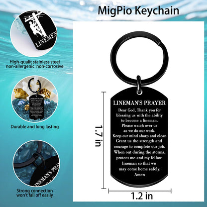 Lineman Gifts for Men Lineman Tools Linemen Prayer Keychain Lineman Party Decorations Linemans Appreciation Gift Birthday Valentine's Day Father's Day Gifts for Linemen