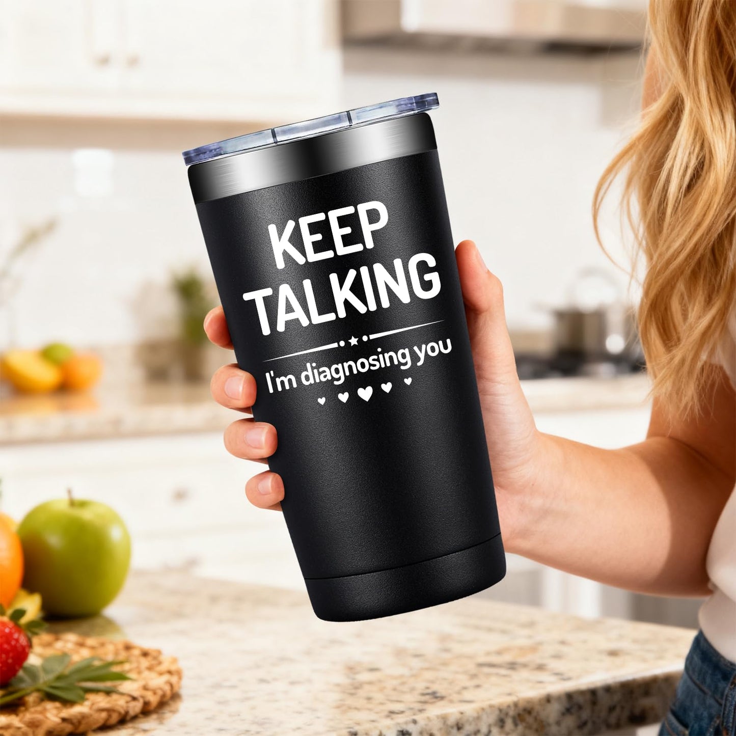 SpenMeta Psychology Therapist Gifts for Women - Psychologist Gifts for Therapist, Graduation, School Counselor - Keep Talking I'm Diagnosing You Tumbler Cup