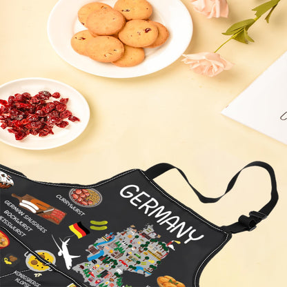 Germany Country Map Europe Cuisine Lover Kitchen Apron Mom Dad BFF German Food Cooking Travel Apron